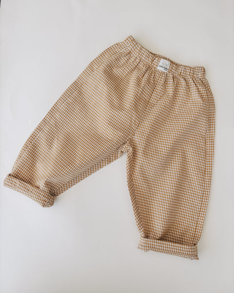 butter gingham play pants