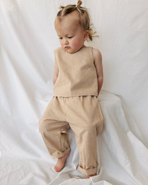 butter gingham play pants