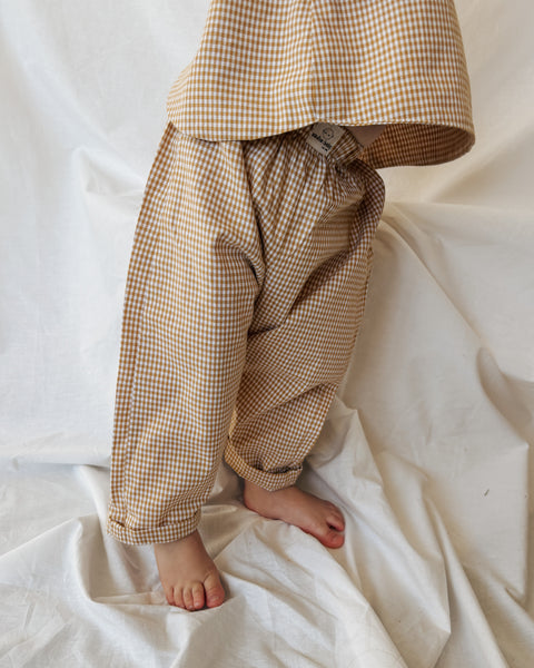 butter gingham play pants