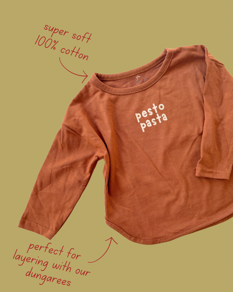 pesto pasta long sleeve top