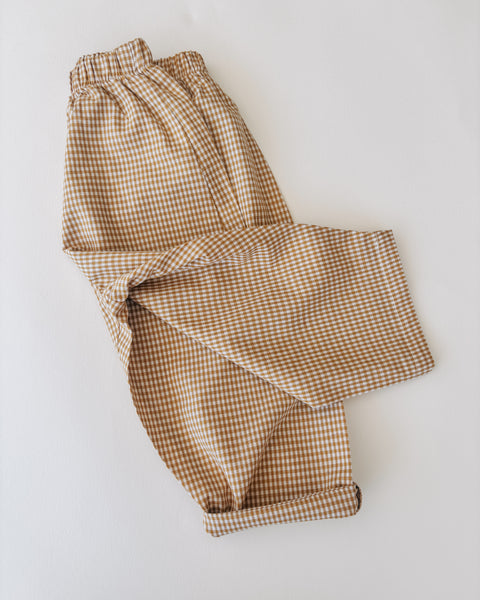 butter gingham play pants