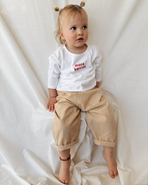 butter gingham play pants