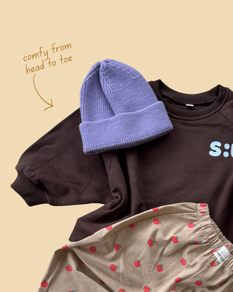 parma violet beanie hat