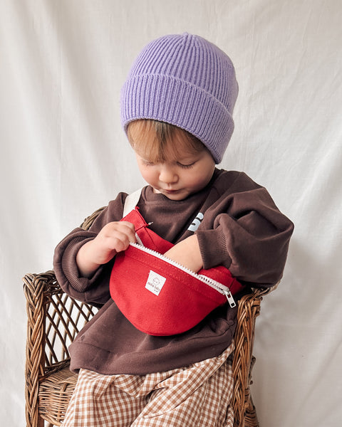 parma violet beanie hat