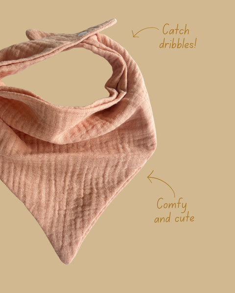 blush muslin bandana bib