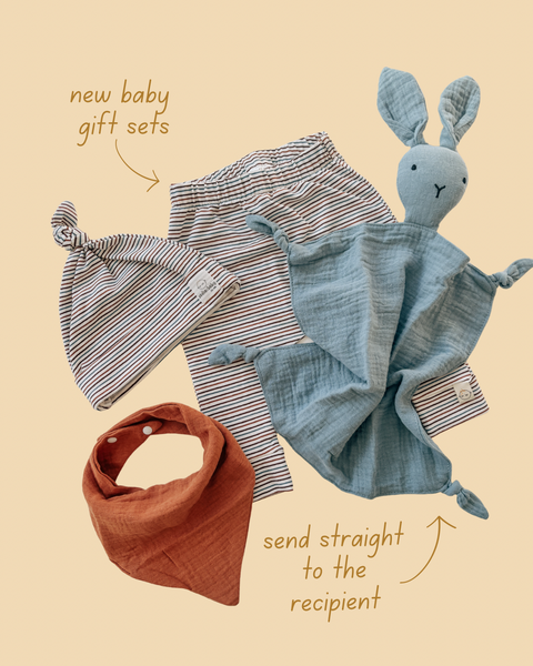 stripe baby gift set