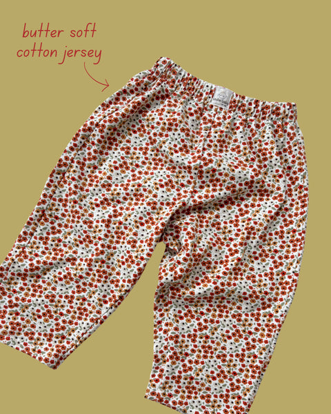 floral jersey play pants