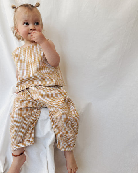 butter gingham play pants