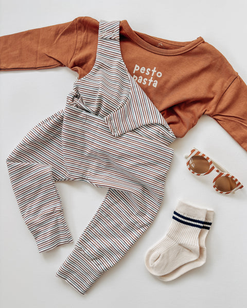 stripe dungarees
