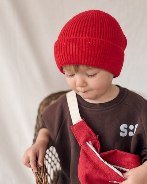 red beanie hat