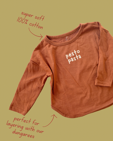 pesto pasta long sleeve top