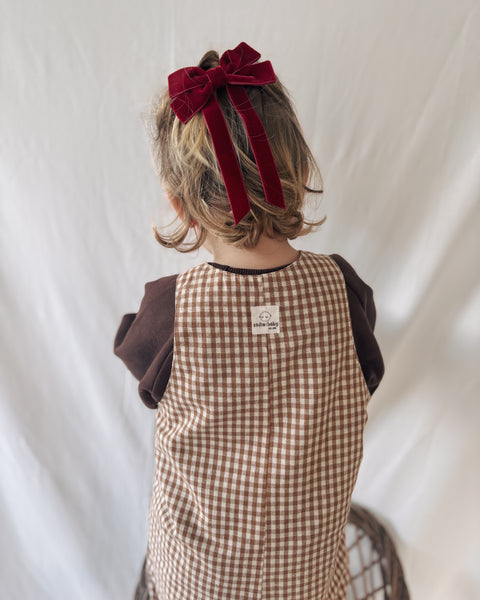 biscuit check dungarees