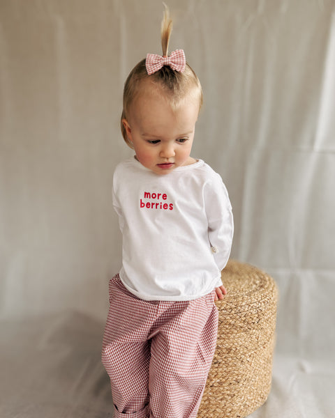 rust gingham play pants