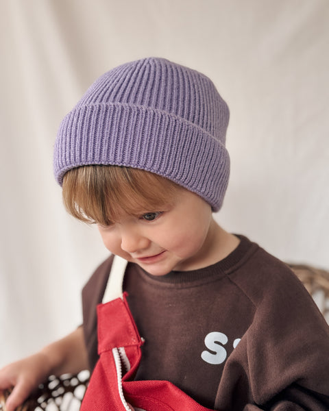 parma violet beanie hat