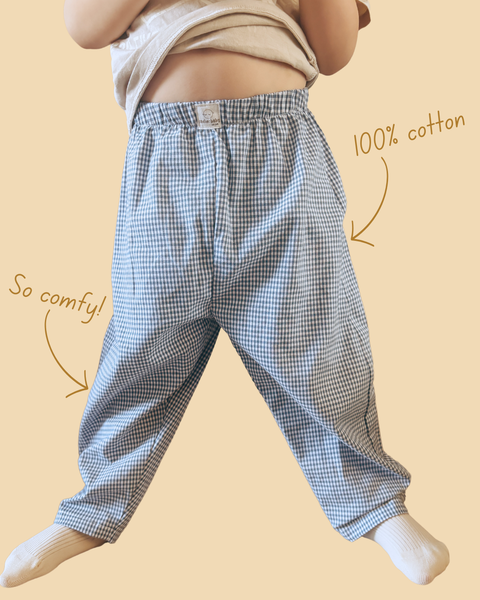 cornflower gingham play pants