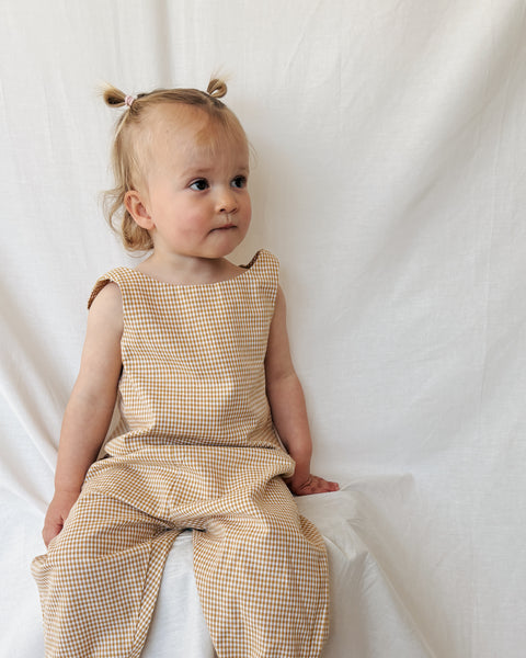 butter gingham gilet/top
