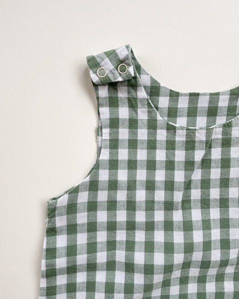 S:S sage gingham dungarees (12-18 months)