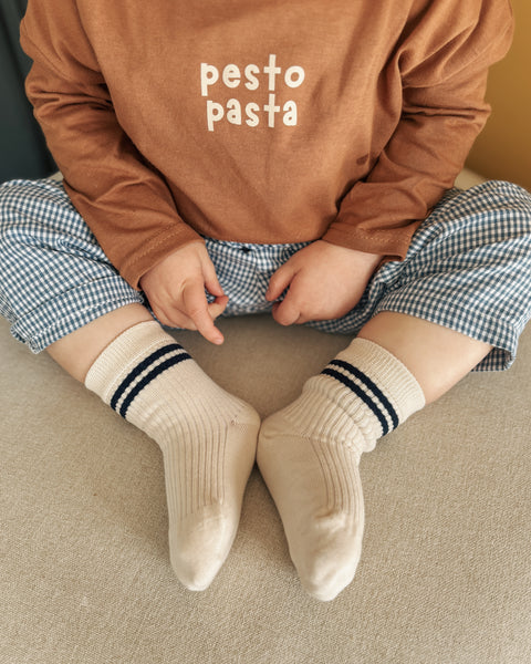 navy stripe socks