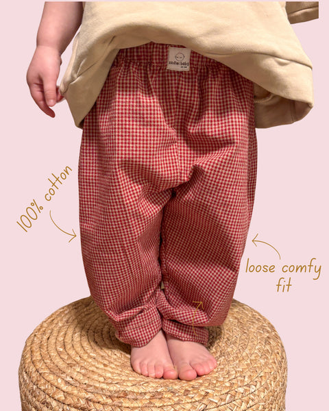 berry check play pants