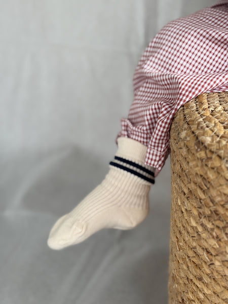 navy stripe socks