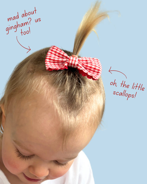 red gingham bows x 2