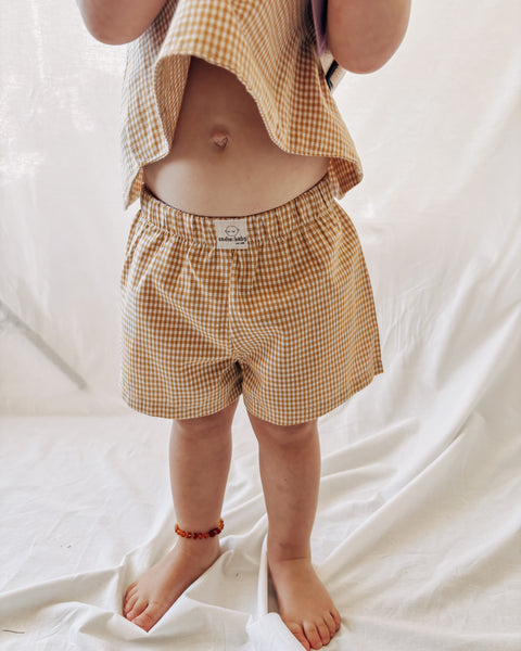 butter gingham shorts