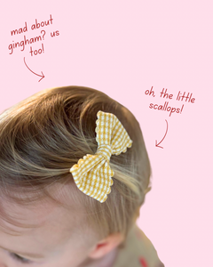mustard gingham bows x 2