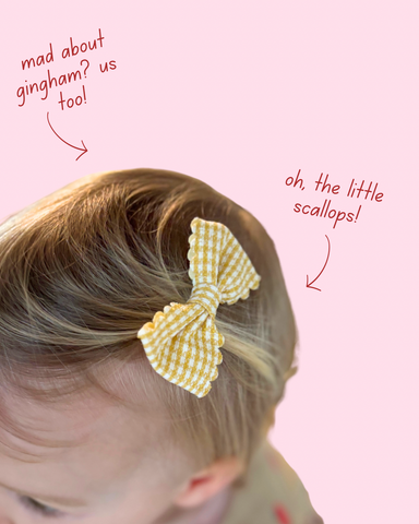 mustard gingham bows x 2