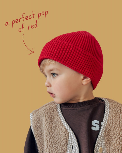 red beanie hat