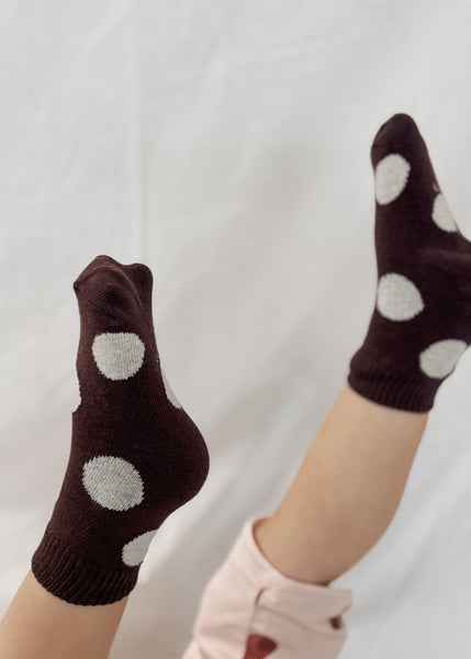 chocolate polka dot socks