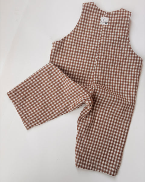 biscuit check dungarees