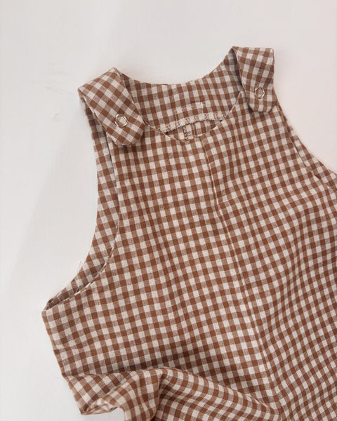 biscuit check dungarees