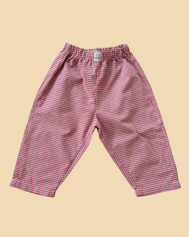 rust gingham play pants