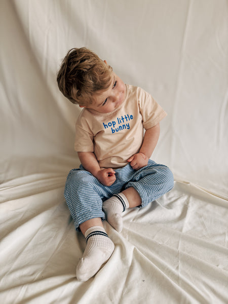 cornflower gingham play pants