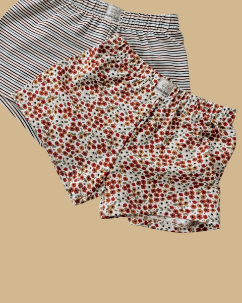 floral jersey shorts