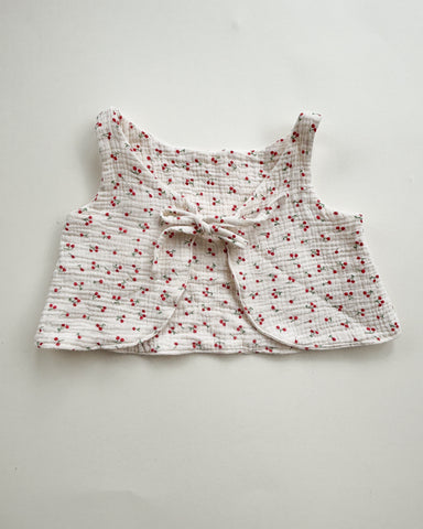 S:S cherry muslin gilet/top (2-3 years)